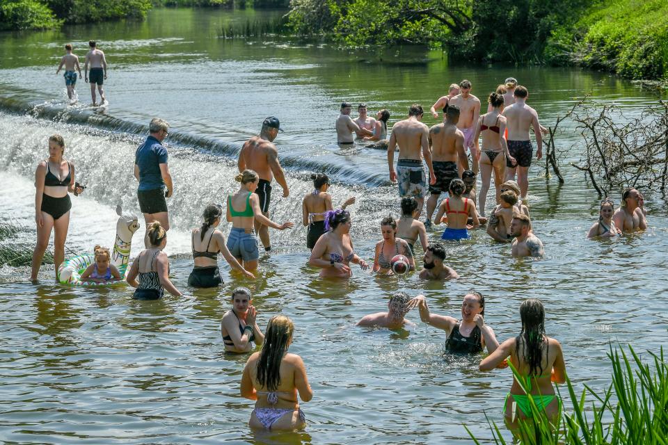 Cooling off in Warleigh Weir, Bath (PA Wire)