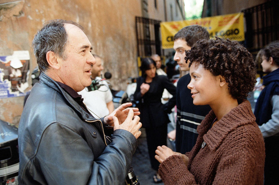 Thandiwe Newton with Italian director Bernardo Bertolucci, 1998. (Credit: Rino Petrosino/Mondadori via Getty Images)