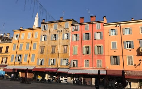 The main square in Modena, where Mr Salvini's League has been campaigning hard 