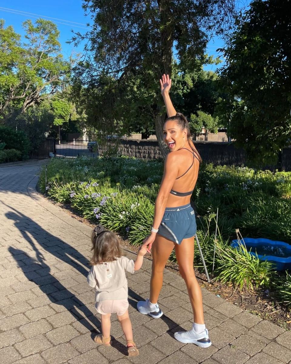 Kayla itsines and her daughter Arna