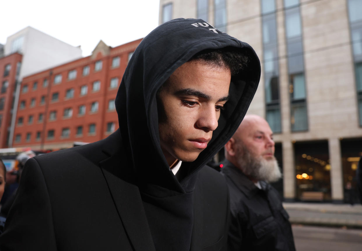 Manchester United footballer Mason Greenwood arrives at Minshull Street Crown Court, Manchester, where he is charged with attempted rape. The 21-year-old is also accused of assault and controlling and coercive behaviour. Picture date: Monday November 21, 2022. (Photo by Paul Currie/PA Images via Getty Images)