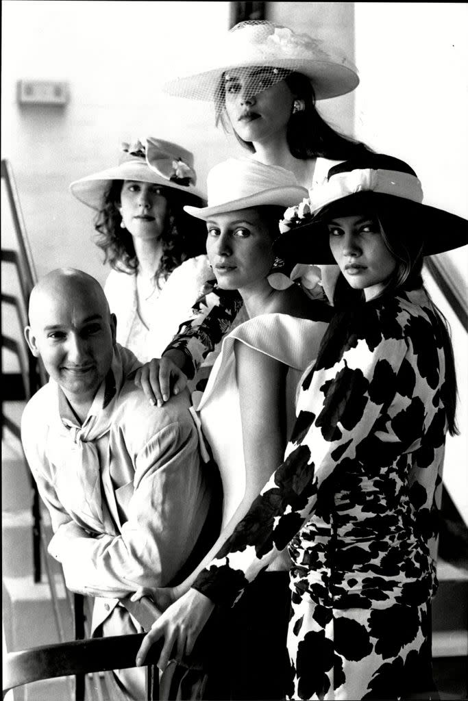 The Liverpudlian hat designer stepehn jones with models