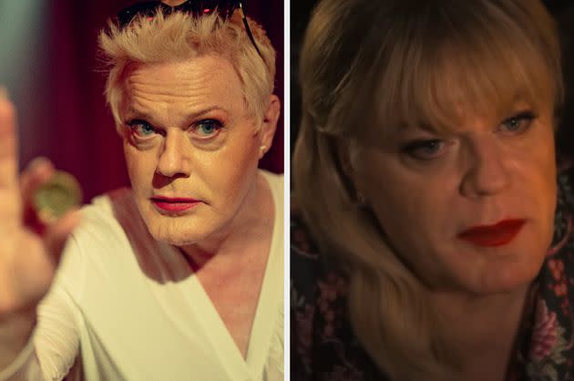 Suzy Eddie Izzard in Kaos (left) and Doctor Jekyll (right)