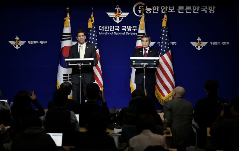 FILE PHOTO: U.S. Defense Secretary Esper and South Korean Defense Minister Jeong hold a joint news conference after the 51st SCM in Seoul