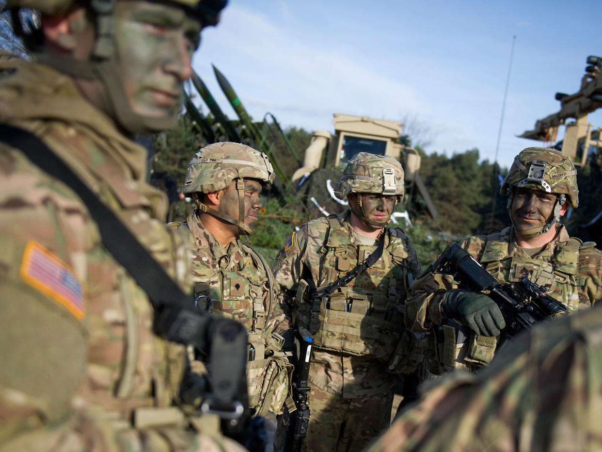 The unit will be part of 4,000 US troops deployed in rotation along Nato's eastern flank: NATALIA DOBRYSZYCKA/AFP/Getty Images