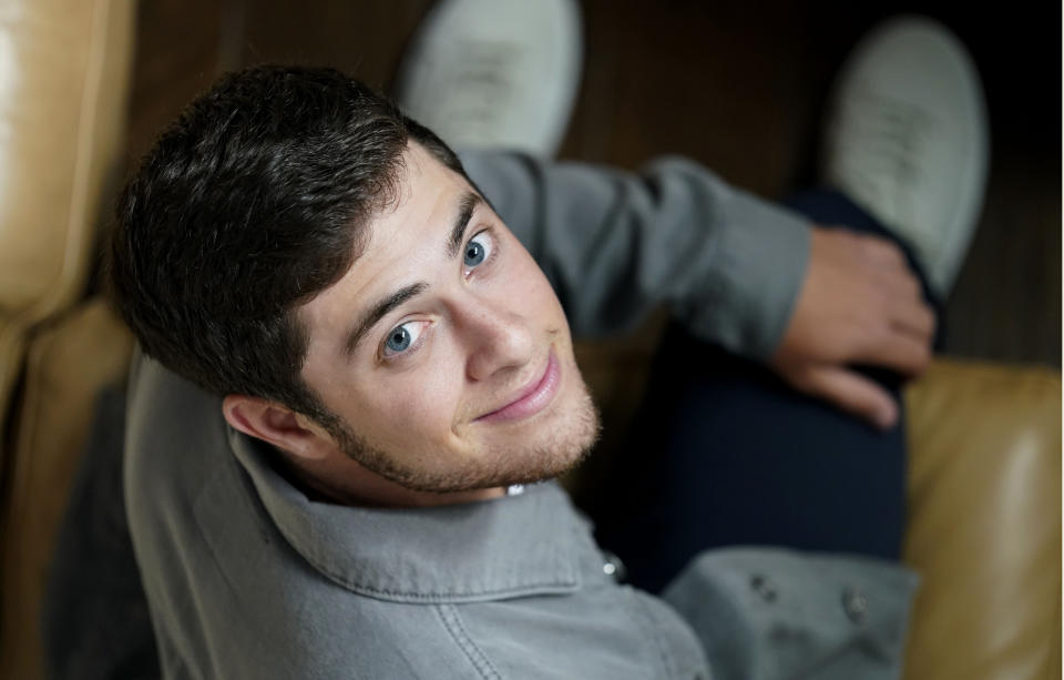 Jaren Lewison poses for a photo Wednesday, June 23, 2021, in Dallas to promote his Netflix series "Never Have I Ever." (AP Photo/LM Otero)