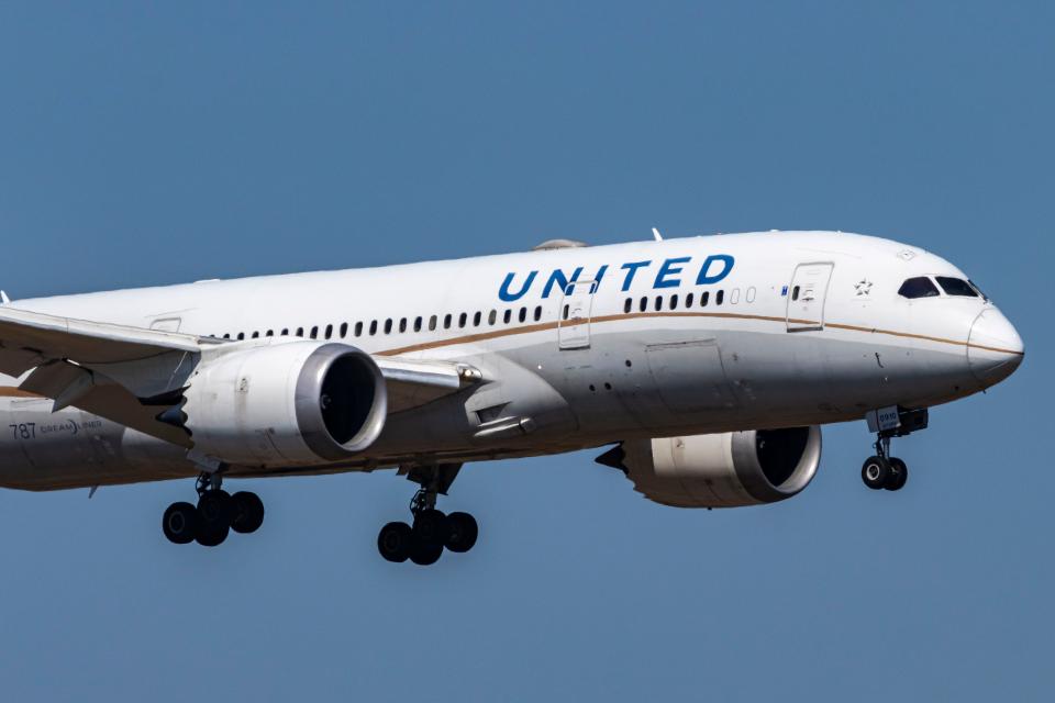 A United Airlines plane.