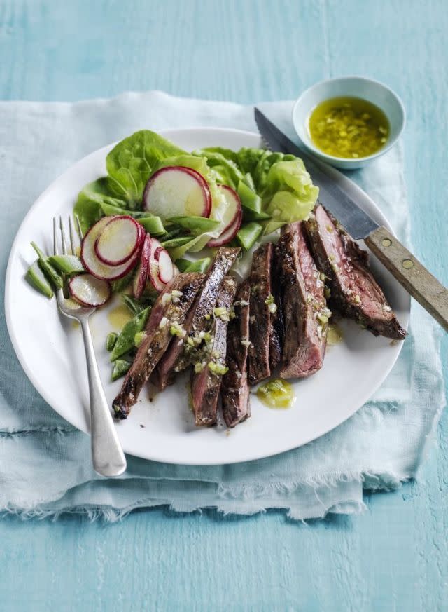 Steak and Spring Salad with Horseradish Vinaigrette