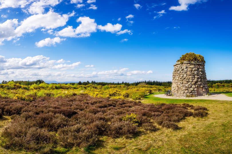 A memorial cairn on Culloden Moor, a huge site both historically and in Outlander