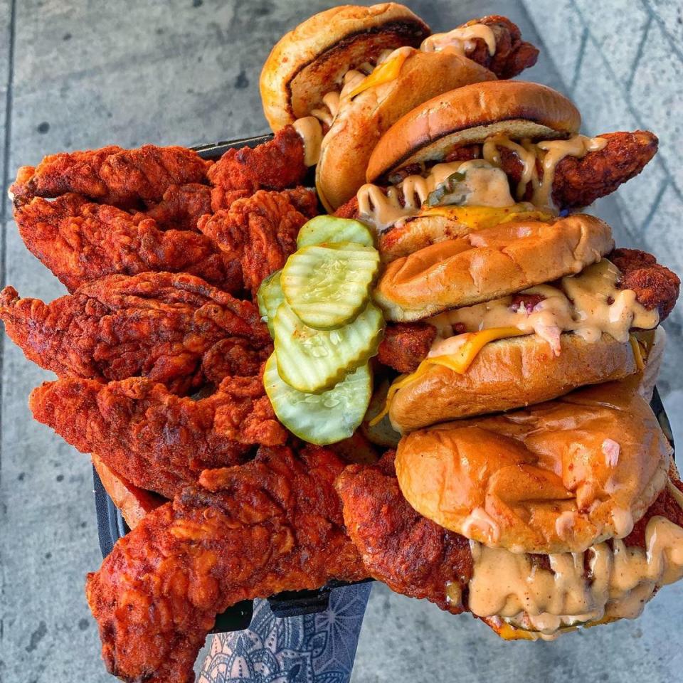 Nashville-style hot chicken tenders and sliders are the specialty.
