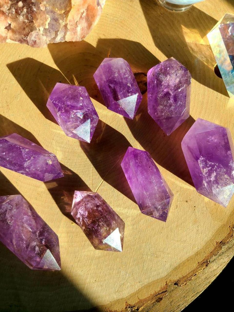 Double-terminated amethyst crystal quartz is available at the online Etsy store The Crystals Align, located in Brockton.