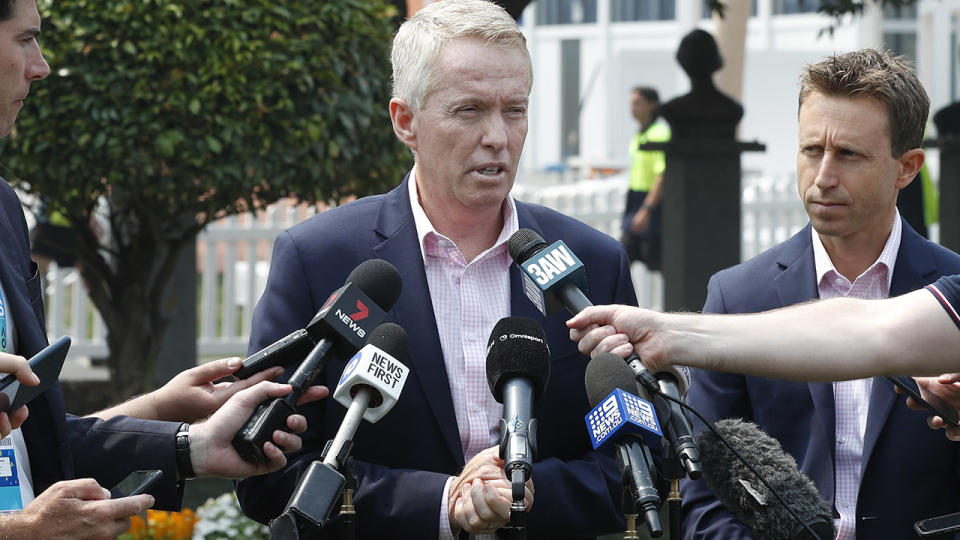 Craig Tiley, pictured here speaking to the media at the Australian Open.