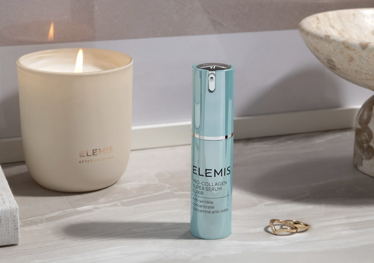 The Pro-Collagen Super Serum Elixir provides superior hydration leaving the complexion visibly smoother, plumper and more youthful looking. (Elemis)