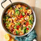 <p>Shrimp cooks quickly in this easy, one-pot recipe, making it perfect for busy weeknights. Serve over whole grains or rice. <a href="https://www.eatingwell.com/recipe/7919492/one-pot-garlicky-shrimp-broccoli/" rel="nofollow noopener" target="_blank" data-ylk="slk:View Recipe;elm:context_link;itc:0;sec:content-canvas" class="link ">View Recipe</a></p>