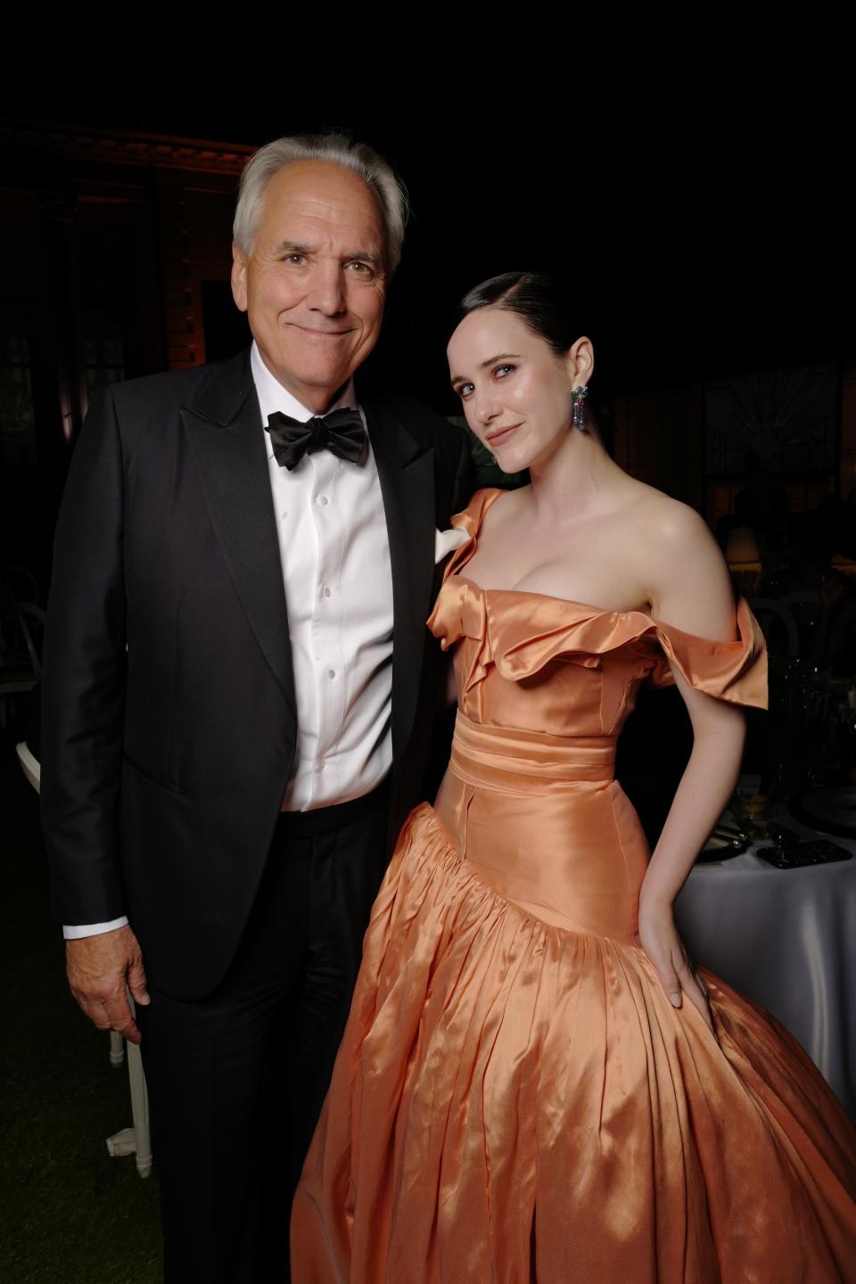 Rachel Brosnahan and guest. - Credit: Stephane Feugere / WWD