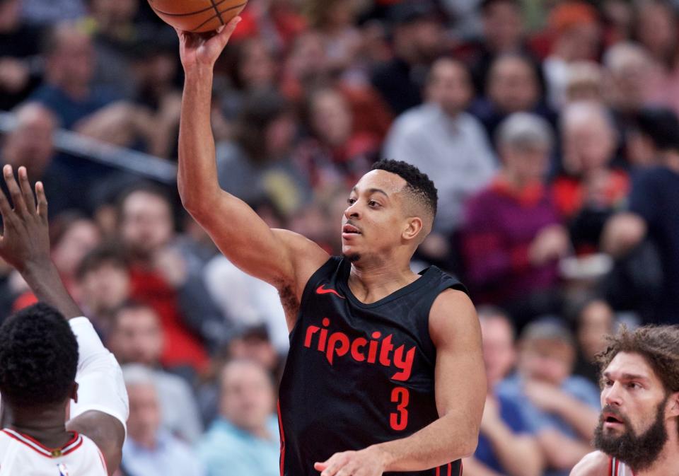 The Bulls had no answers for CJ McCollum on Wednesday. (AP Photo/Craig Mitchelldyer)