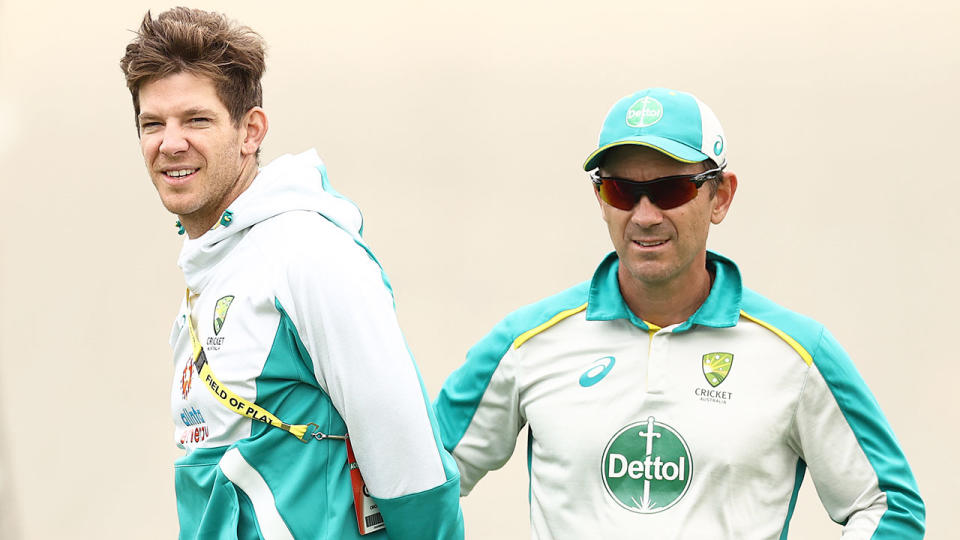 Pictured here, Australian cricket captain Tim Paine and coach Justin Langer.