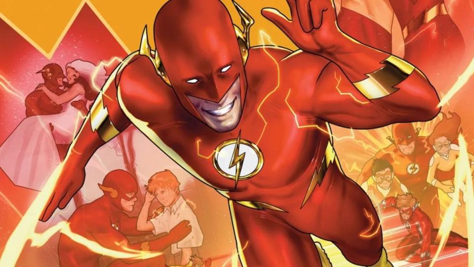 The third Flash of DC Comics, Wally West, running through the Speed Force. 