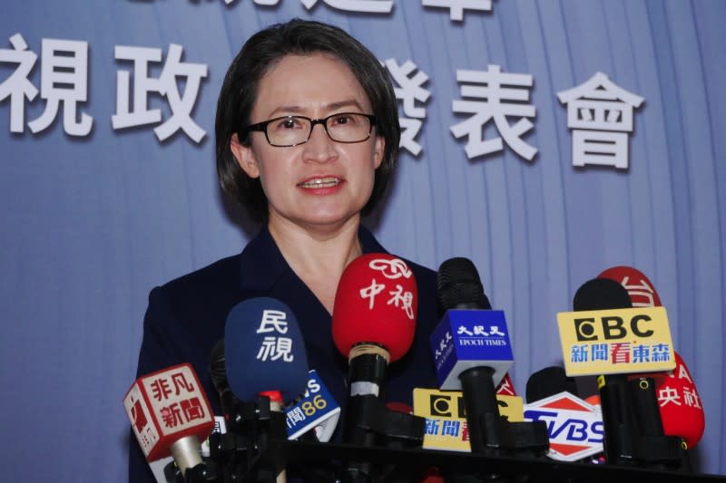 <cite>民進黨副總統候選人蕭美琴政見發表落落大風，但談民進黨八股就味道全失。（蔡親傑攝）</cite>