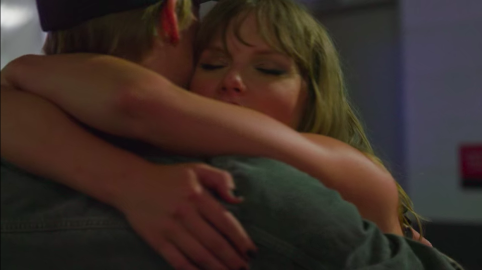 <h1 class="title">Taylor and Joe hugging</h1><cite class="credit">Netflix</cite>