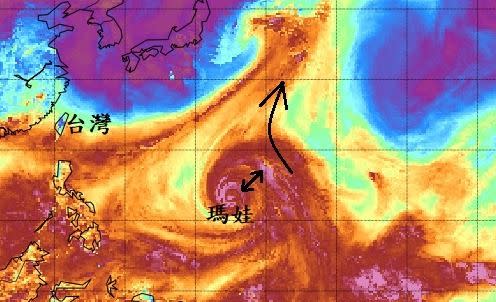 ▲瑪娃颱風持續向西移動，氣象局局長鄭明典表示，若下週颱風北轉角度較小，不排除發布海上警報。（圖／鄭明典臉書）