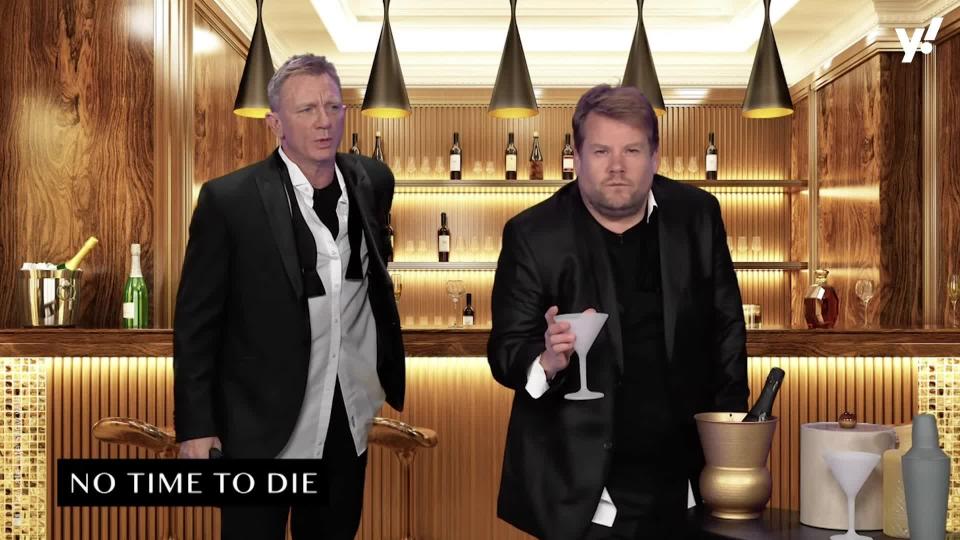 <p>The star of No Time To Die appeared on The Late Late Show with James Corden and recreated 24 movie blockbusters in a gloriously lo-fi way, culminating in a return to his iconic James Bond debut.</p>