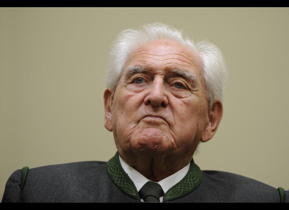 Josef Scheungraber, a 90-year-old former officer in the German army, is convicted of murder for ordering the massacre of 10 civilians in a 1944 reprisal killing in Italy; sentenced to life imprisonment. His appeal is rejected. (Photo: AP)