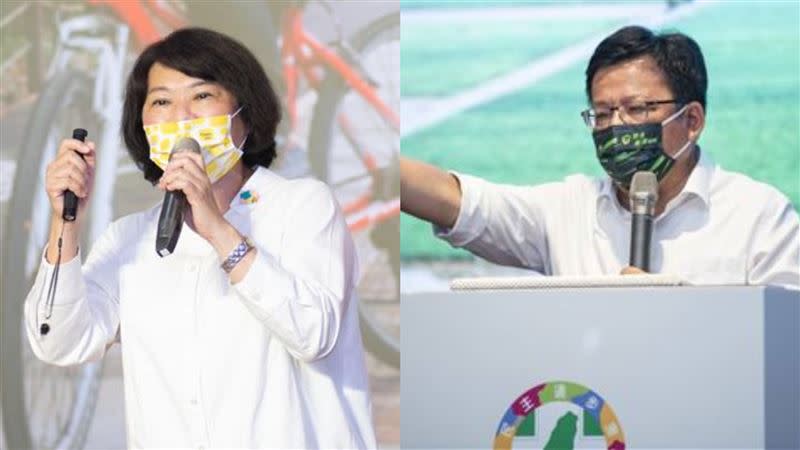 最新嘉義市長民調顯示，黃敏惠（左）支持度59%，李俊俋（右）則是22% （合成圖／翻攝自黃敏惠臉書、民進黨提供）