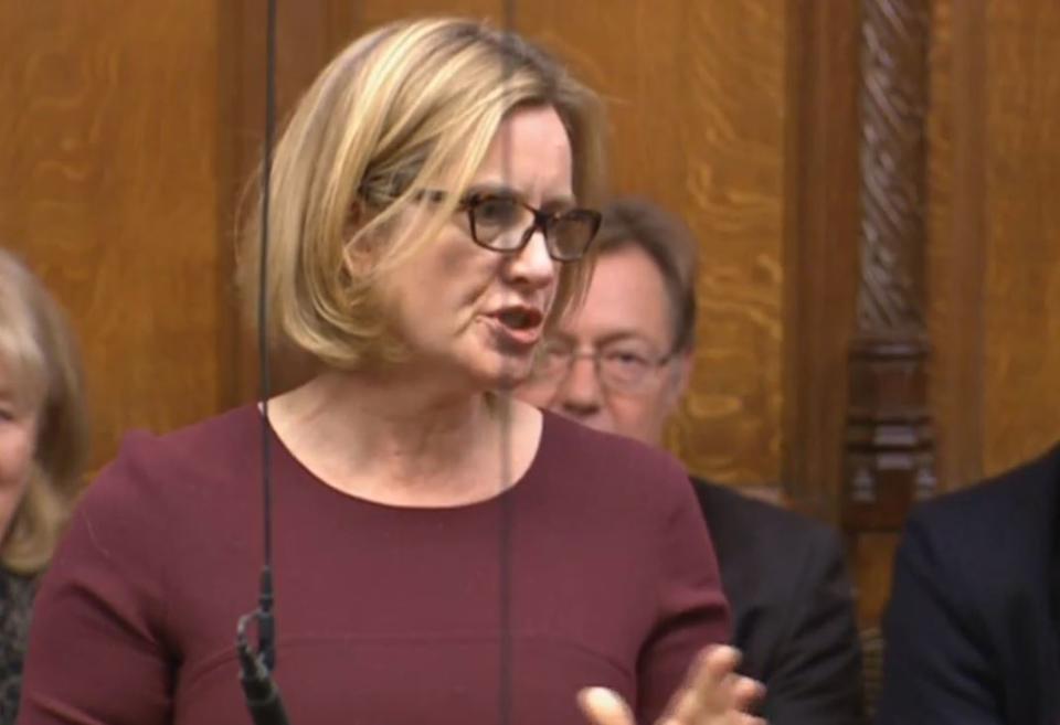 Amber Rudd in the backbenches (PA)