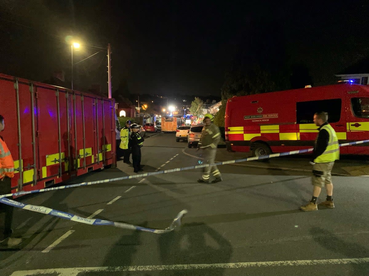 A man is in a life-threatening condition and a house has been destroyed after a suspected gas explosion in Birmingham (Richard Vernalls/PA) (PA Wire)