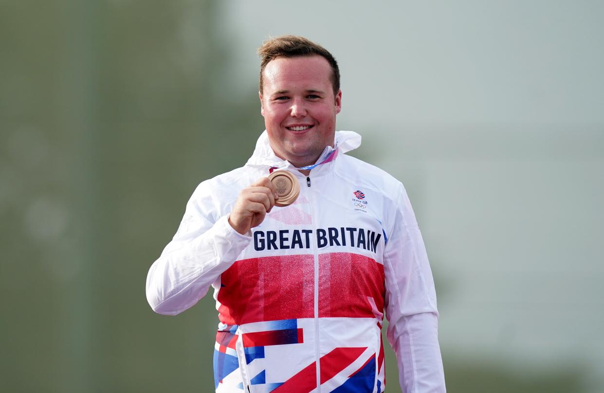 Matthew Coward-Holley poses with his bronze medal (Mike Egerton/PA) (PA Wire)