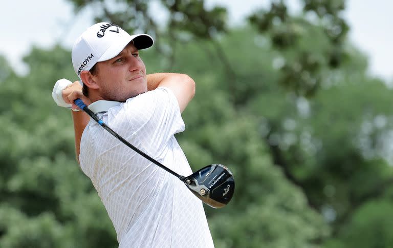 Emiliano Grillo, vencedor en el Charles Schwab Challenge en el Colonial Country Club, Fort Worth, Texas.
