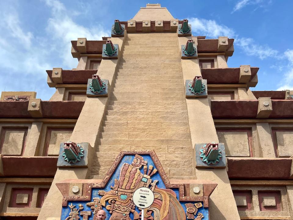 exterior shot of mexico pavilion pyramid at epcot