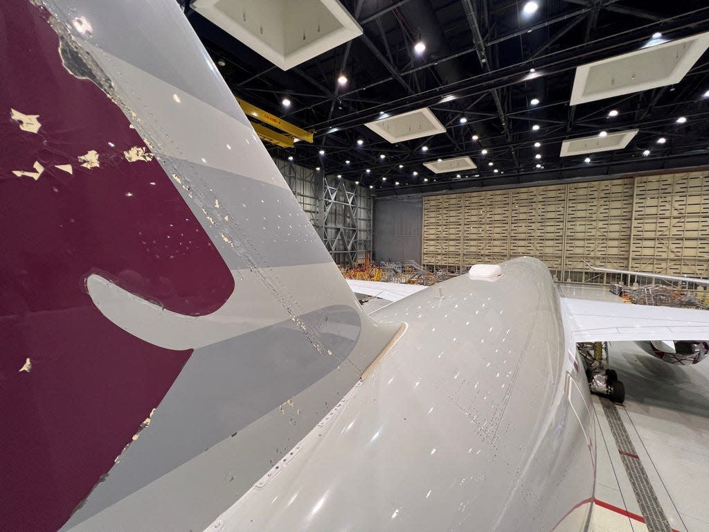 Grounded Qatar A350.