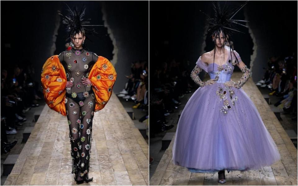 Jeremy Scott剛在米蘭發表完的2023年秋冬女裝系列，以超現實主義和貴族龐克精神作為呈現，應該是他為品牌效力的最後一季。（藍鐘提供）