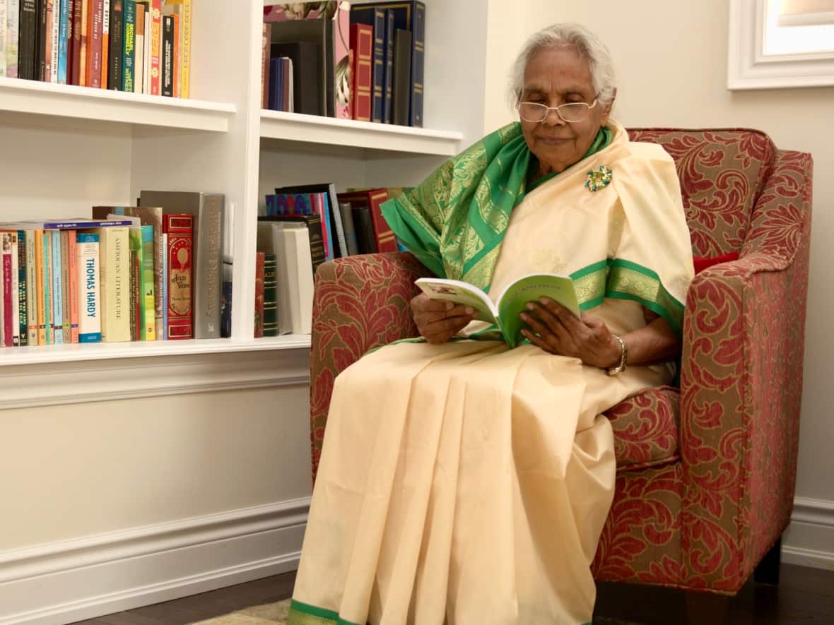 Varatha Shanmuganathan, 87, a Vaughan resident, graduated on Tuesday with her second master's degree. (Submitted by Varatha Shanmuganathan - image credit)