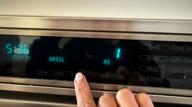setting oven to broil