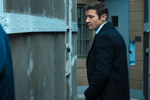 <p>Paramount +</p> Jeremy Renner in season 3 of 'Mayor of Kingstown'