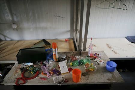 Possessions of a migrant worker are seen at his accommodation at the construction site of Zixia Garden development complex in Qianan, Tangshan City, Hebei province, China January 28, 2016. REUTERS/Damir Sagolj