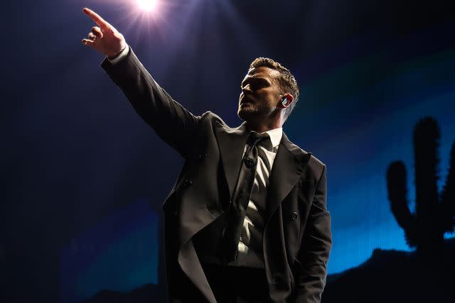 <p>Kevin Mazur/Getty</p> Justin Timberlake performs during the 'Forget Tomorrow World Tour' at Madison Square Garden on June 25, 2024