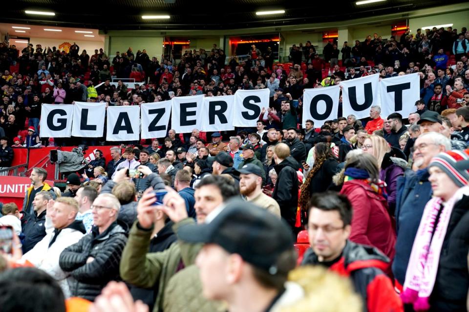 Manchester United fans have stepped up protests against the Glazer family (Martin Rickett/PA) (PA Wire)