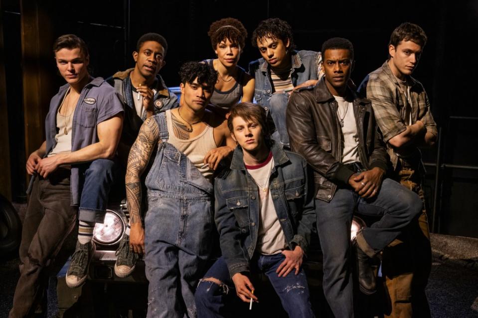 In the Broadway musical “The Outsiders,” the Greasers are at war with the Socs. Credit: © 2024, Matthew Murphy