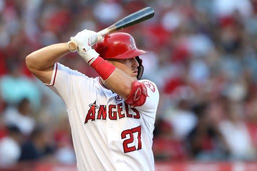 洛杉磯天使當家球星楚奧特（Mike Trout）今年賽季缺席超過一半的賽事。法新社