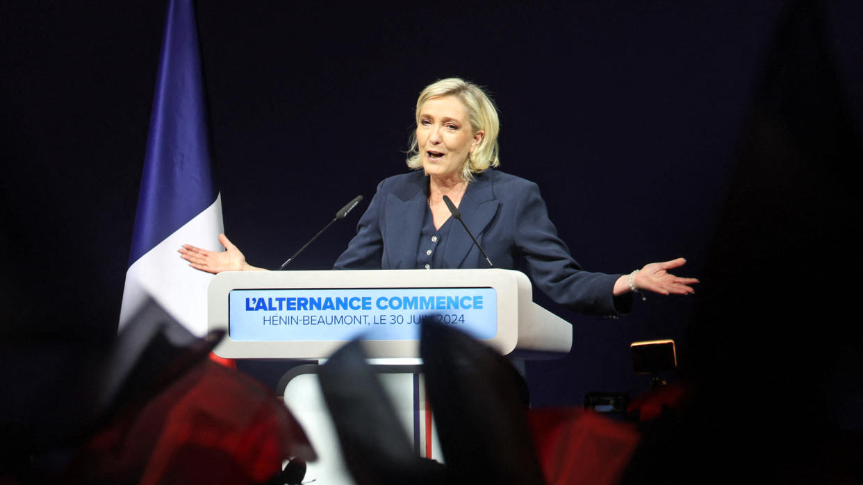  Marine Le Pen celebrates far-right victory in France. 