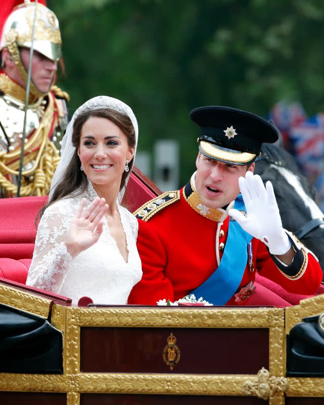 <p>On Kate Middleton’s first day as a royal, she ended up breaking tradition. Before Kate, women wore their hair up on their wedding days, but on hers in 2011, she let her hair down.</p>