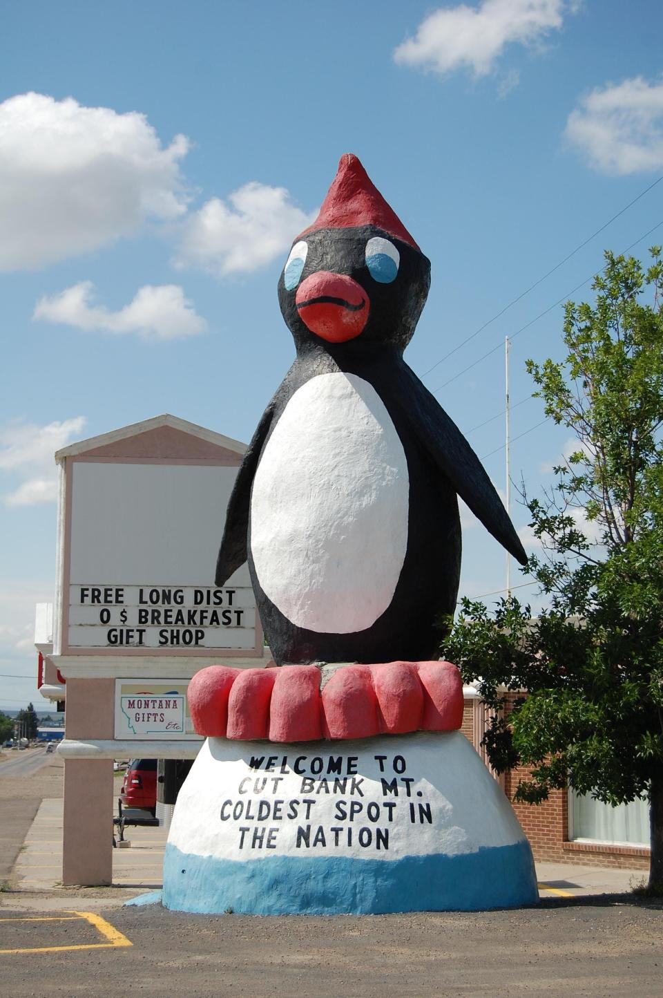 giant penguin statue montana