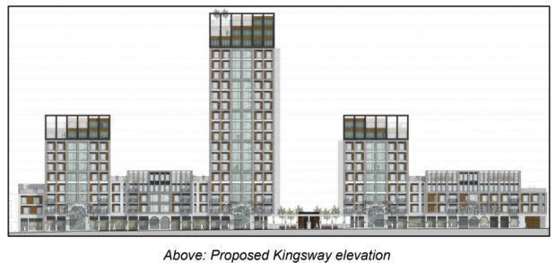 The Argus: Foto: Elevación Kingsway propuesta para el desarrollo de Aldrington Wharf/ BHCC