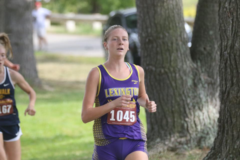 Lexington's Emma Wise was the individual champion at the OCC meet on Saturday.