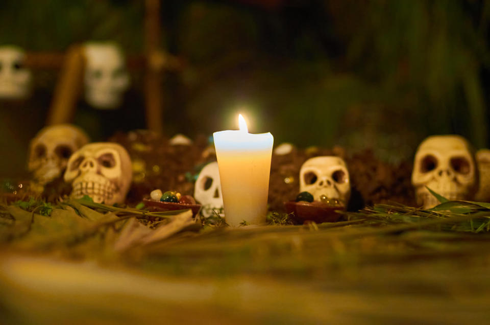 Celebración del dia de muertos en Xcaret. Foto: Getty Images. 