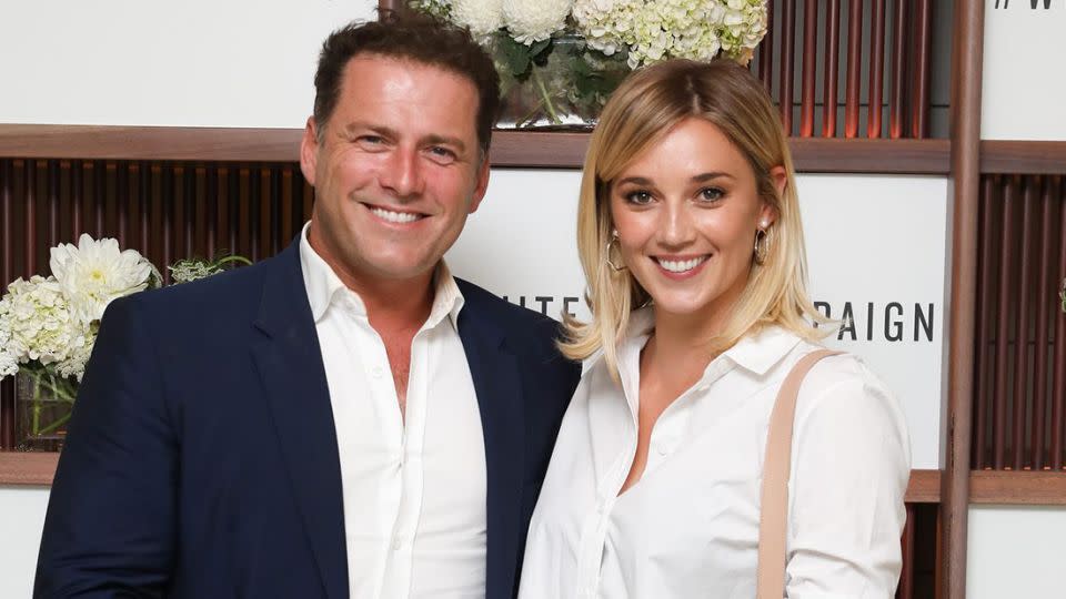 Karl Stefanovic and his 'wife' Jasmine Yarbrough live a rather ordinary life it seems, seen here at their first event together. Source: Getty